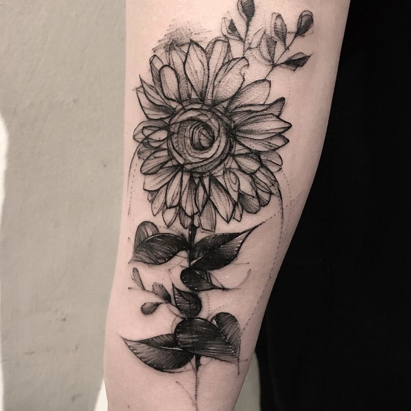 best sunflower tattoo ideas