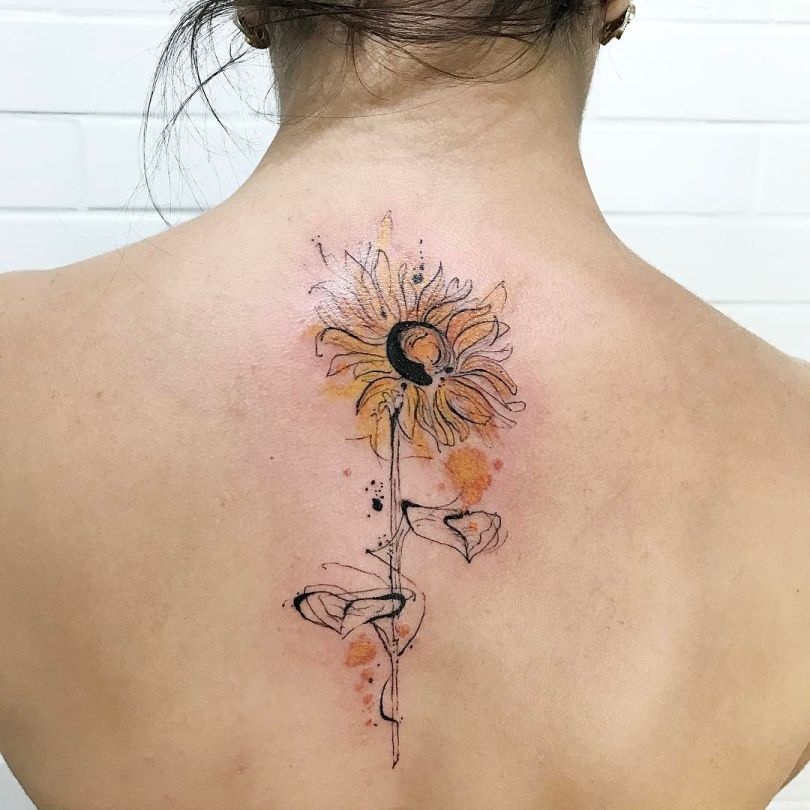sunflower tattoo ideas for girls