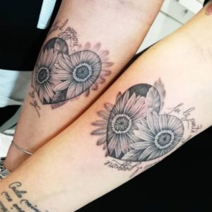 sunflower matching tattoo