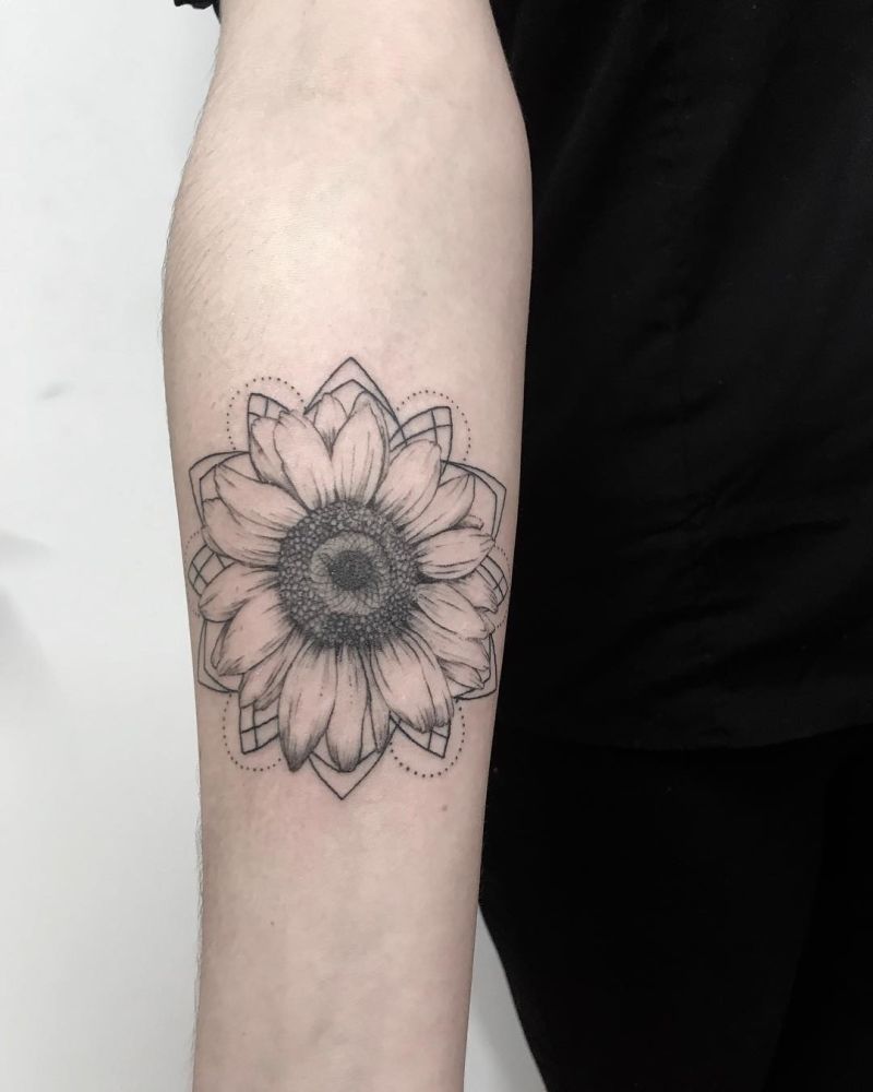 310 Sunflower Mandala Tattoo Illustrations RoyaltyFree Vector Graphics   Clip Art  iStock