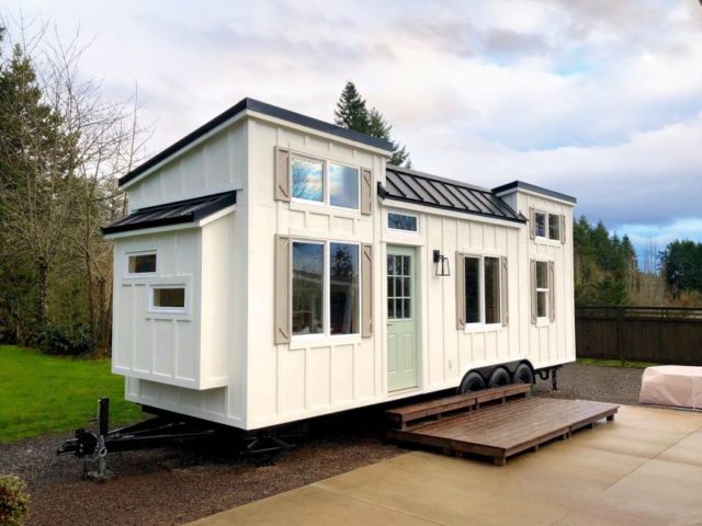 Breathtakingly Beautiful Tiny Trailer Home With Major Coastal Vibes   Tiny Trailer Home For Sale 1 640x480 