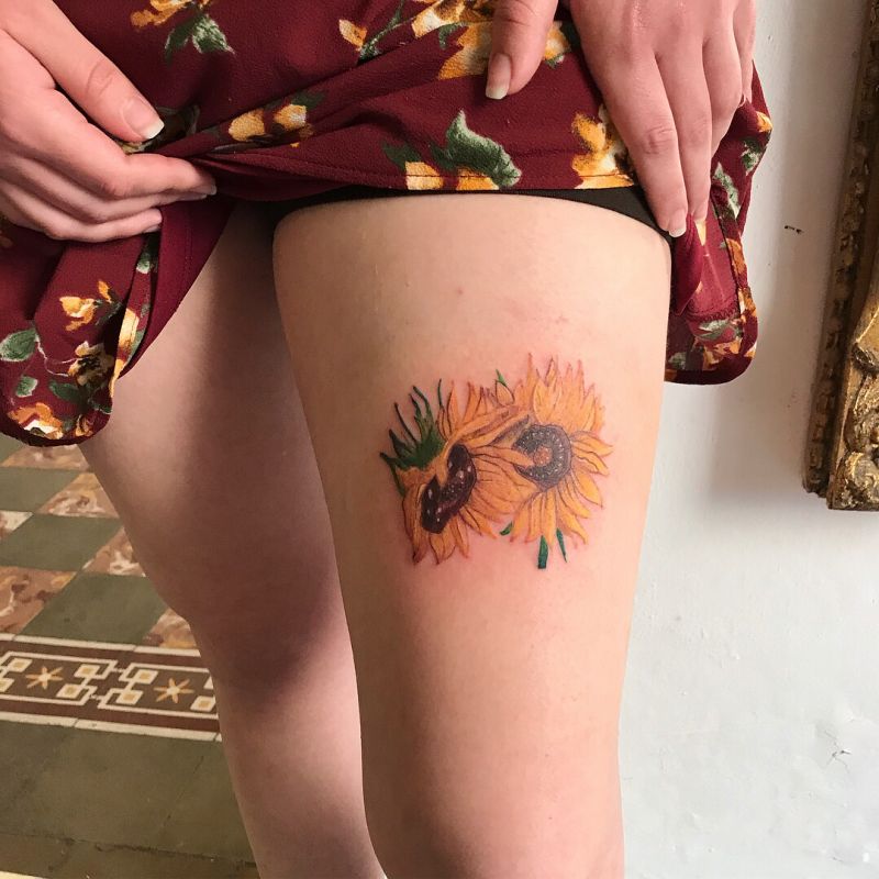 Gökçe ÖzaslanTattoo Artist on Instagram Van Gogh  Sunflowers  gokceozaslan    vangogh vangoghtattoo vincentvangogh  vangoghsunflowers sunflower sunflowertattoo