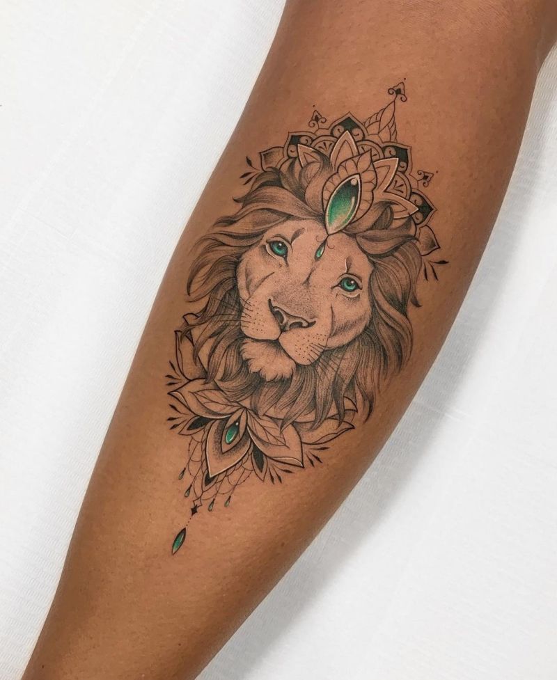 Lion and Flowers Tattoo  Sumina Shrestha  SUMINU TATTOO IN NEPAL  Tattoo  artist in Nepal