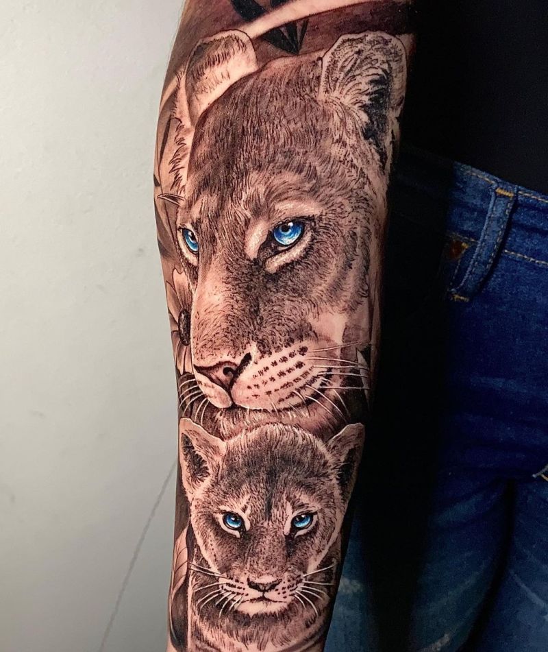 awesome lioness & cub tattoo jeysancheztattoo 11 KickAss Things