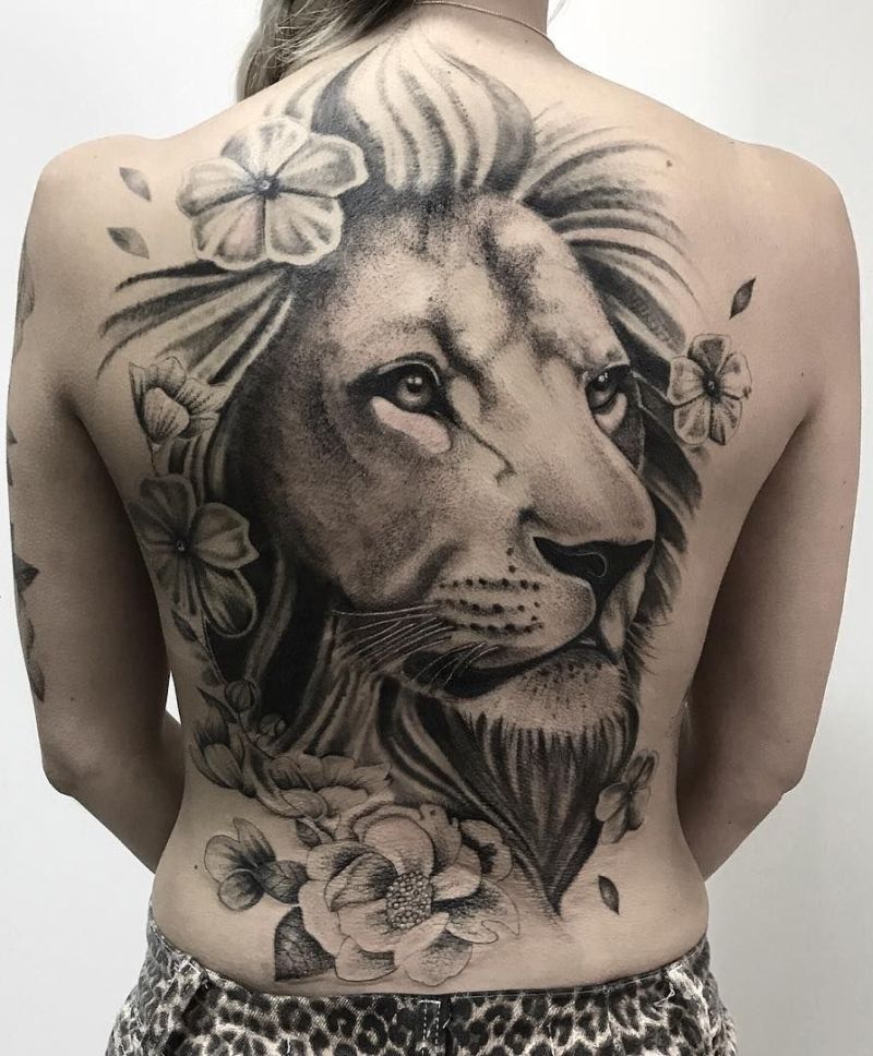 beautiful lion tattoo for women by Bruna Paschoalini - KickAss Things