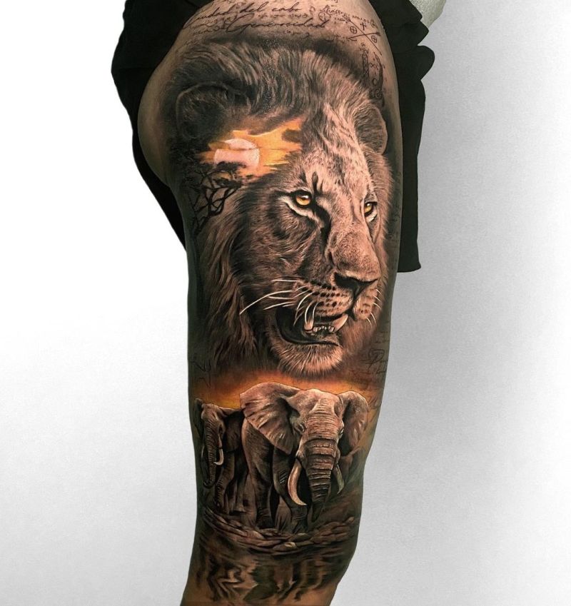 beautiful lion tattoos