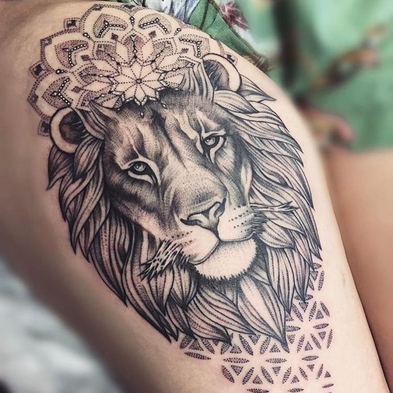 feminine lion tattoo (37) KickAss Things