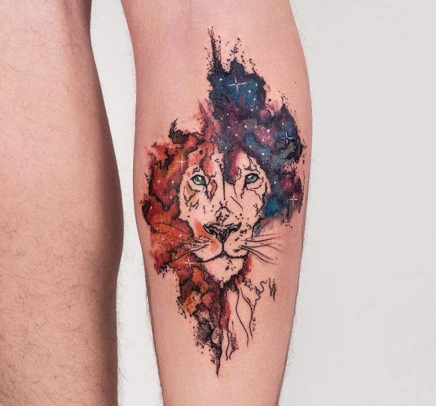 Space Lion tattoo by Claudia Denti | Photo 24337