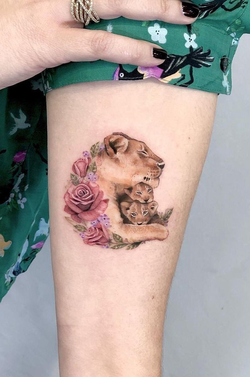 lioness tattoos for women