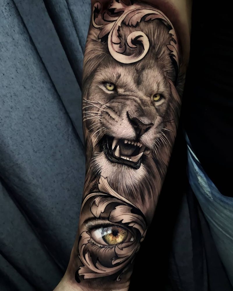 beautiful lion tattoos