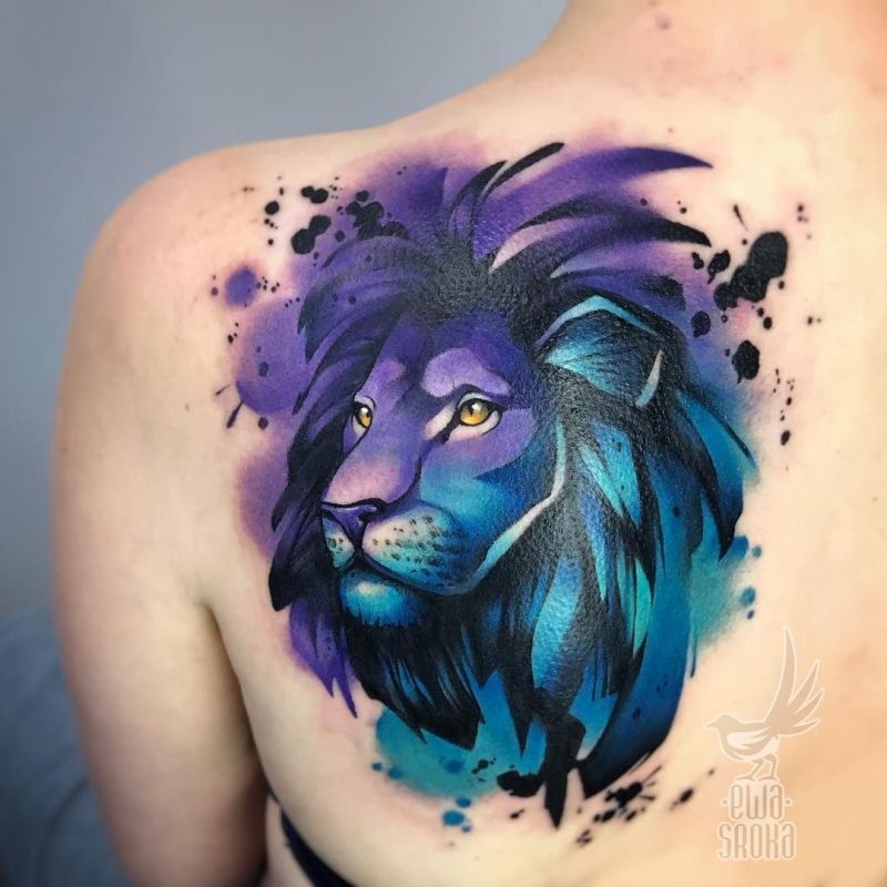 watercolor lion tattoo ewa sroka 1 KickAss Things