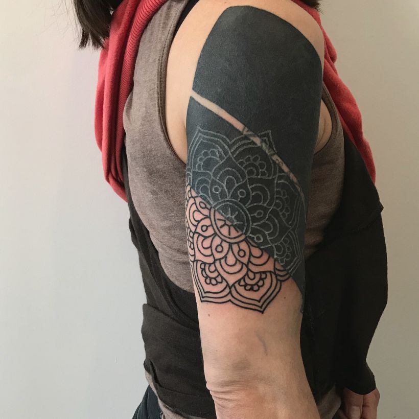 blackout tattoo mandala