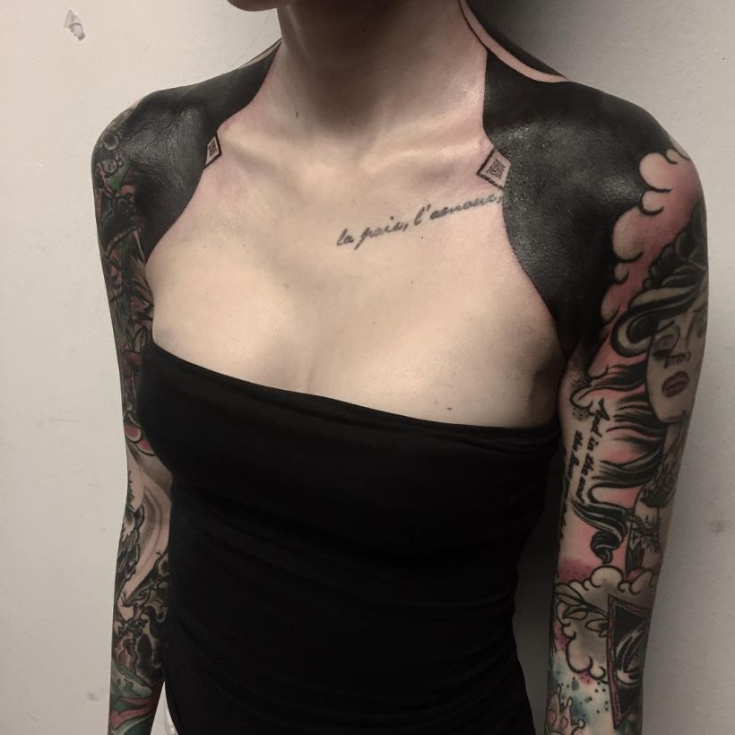 solid black tattoo for women