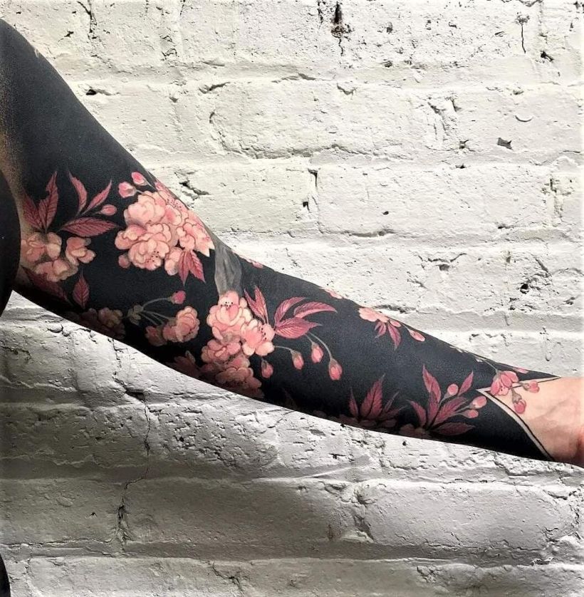 solid black tattoo for women