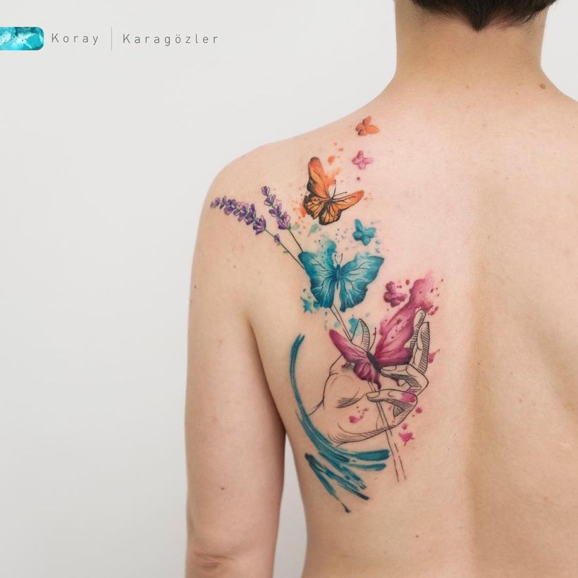  watercolor tattoos Koray Karagözler