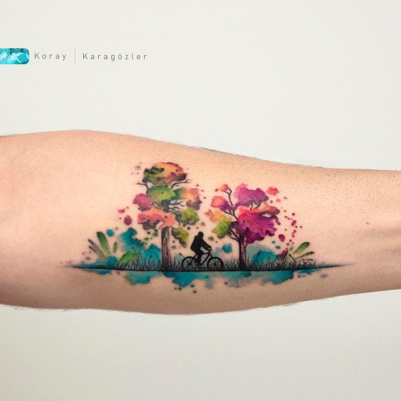 best watercolor tattoos Koray Karagözler