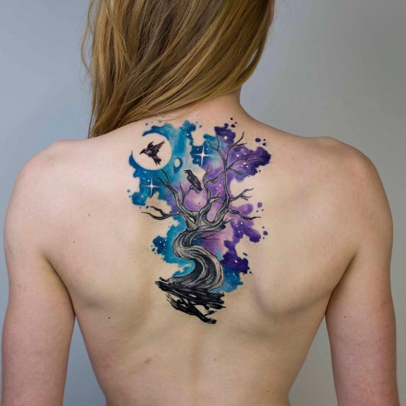 10 Spectacular Watercolor Galaxy Tattoos  Tattoodo