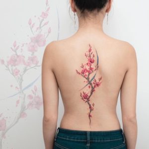 watercolor floral spine by Koray Karagözler