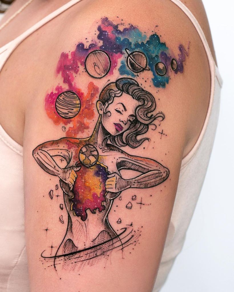 space-inspired tattoo