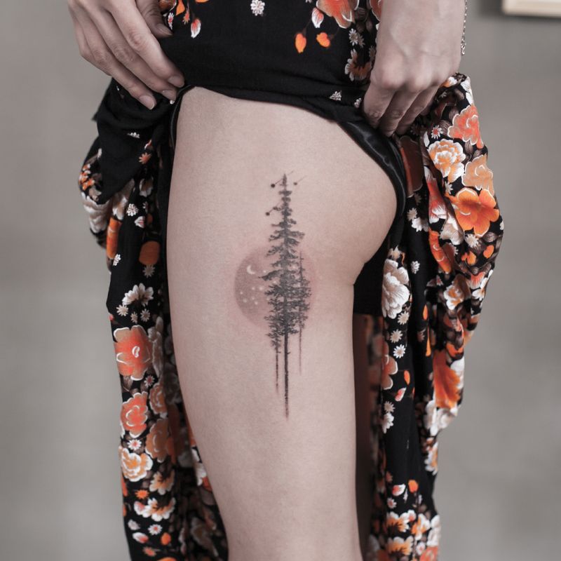 Pine Tree Tattoo On Arm