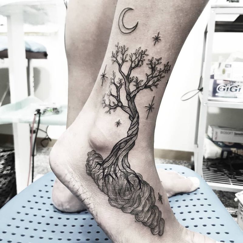 Tattoo uploaded by Orsolya Tatar Álmosné  treeoflifetattoo tree life  treetattoo tattoo linework dotwork small smalltattoo budapest  budapesttattoo ink hungarytattoo deadponytattoo work follow ankle  ankletattoo kwadron kwadronpen 