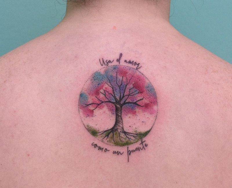 watercolor tree tattoos