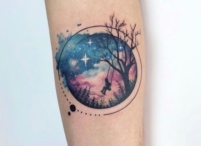 watercolor tree tattoos