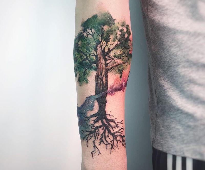 Watercolor Tree Tattoos Images