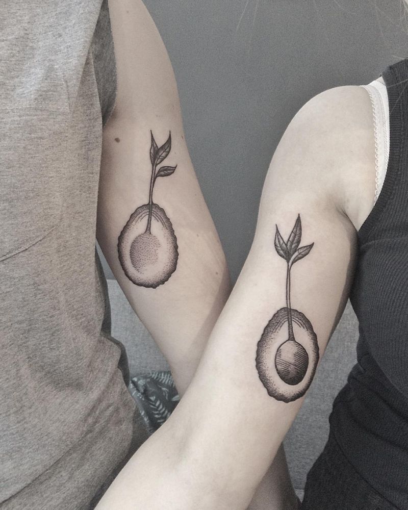 avocado couple tattoo ideas