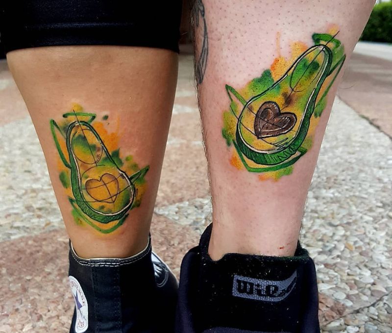 awesome avocado couple tattoos.