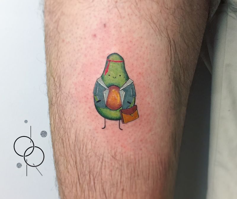 funny avocado tattoo