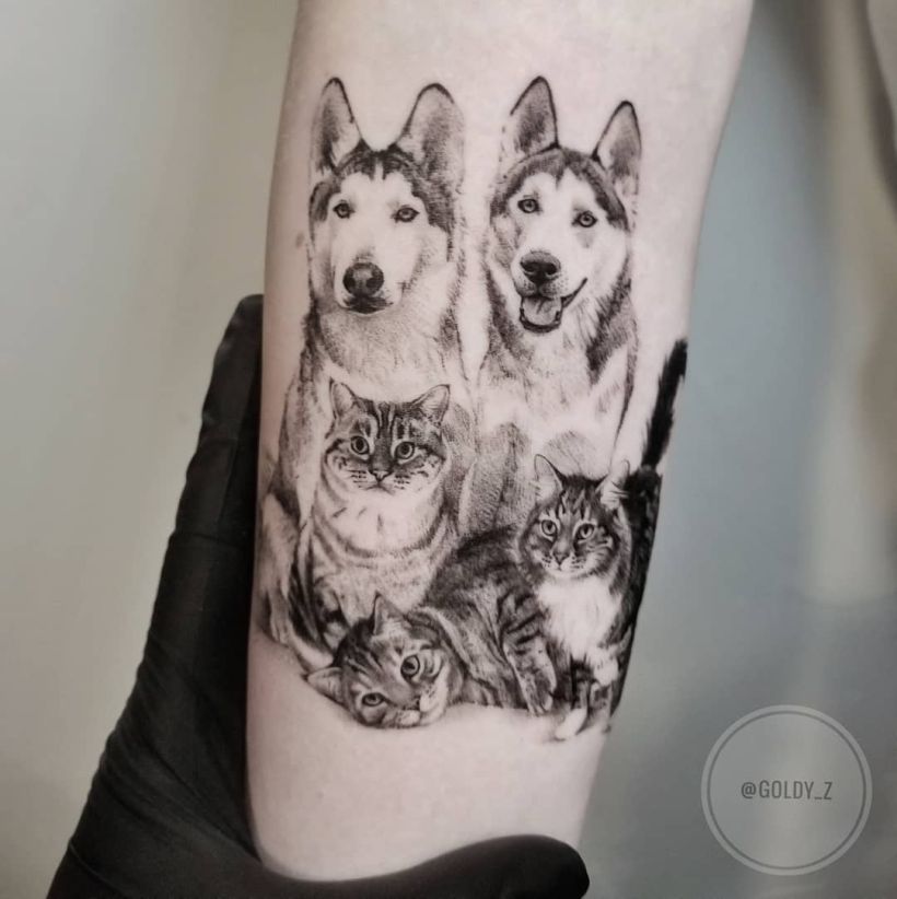 Pet family tattoo Zlata Kolomoyskaya