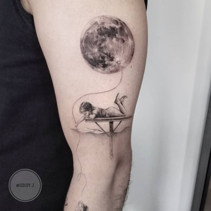 cute fine line realistic tattoo