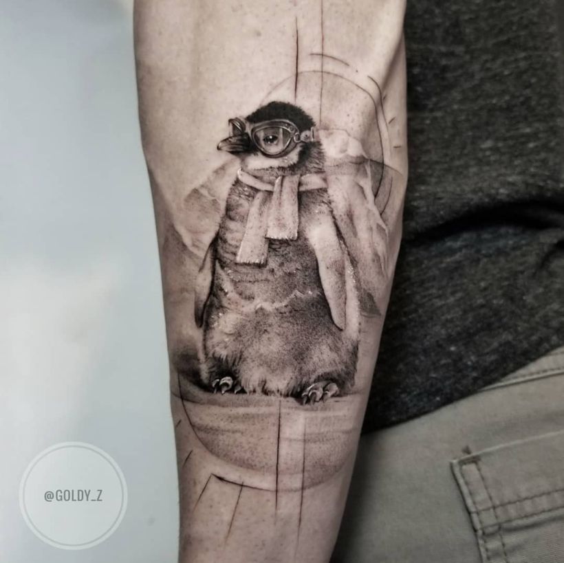 cute penguin tattoo Zlata Kolomoyskaya