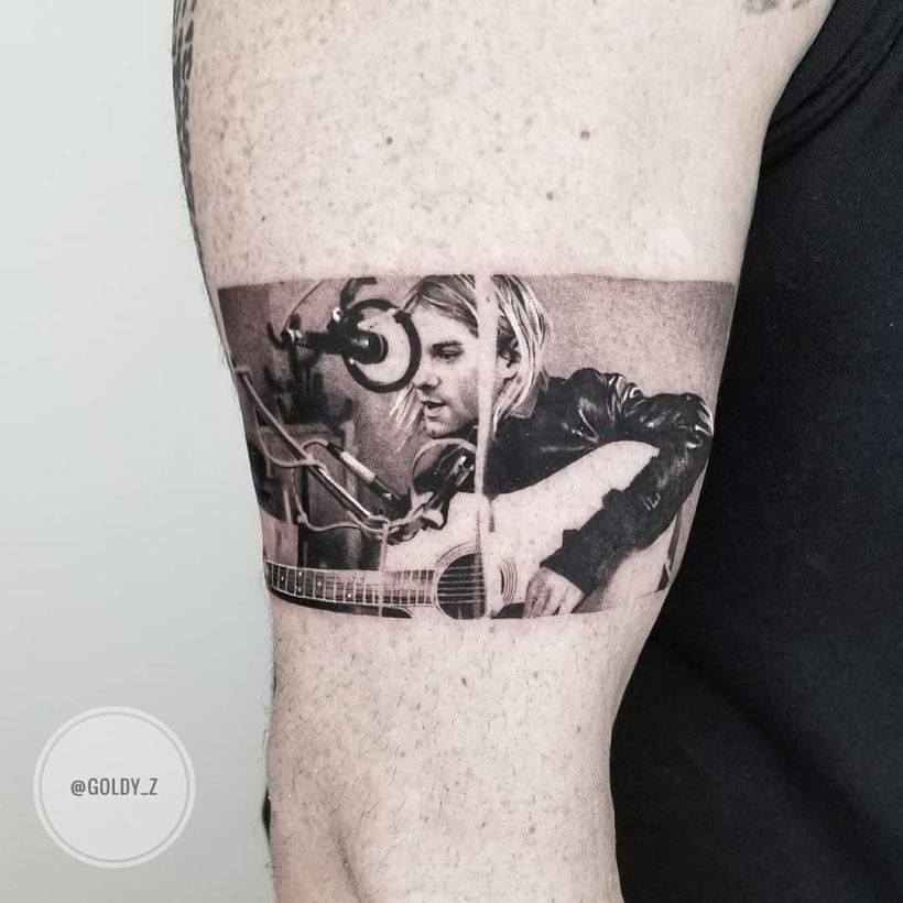 Kurt Cobain tattoo Stock Photo  Alamy