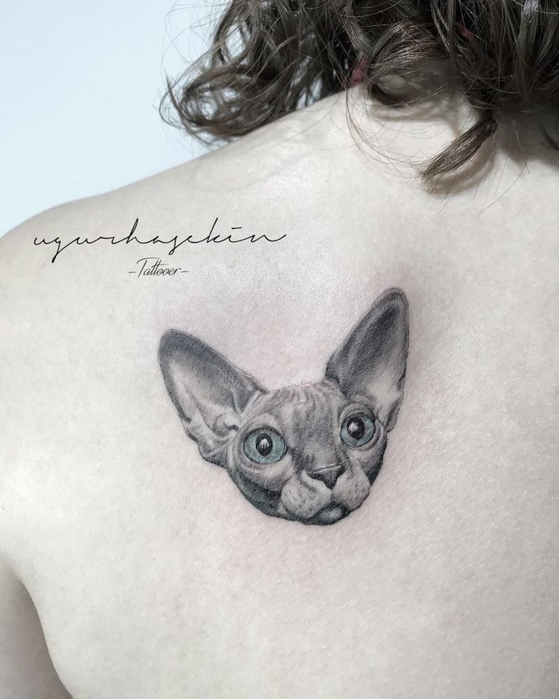 Sphynx cat tattoo