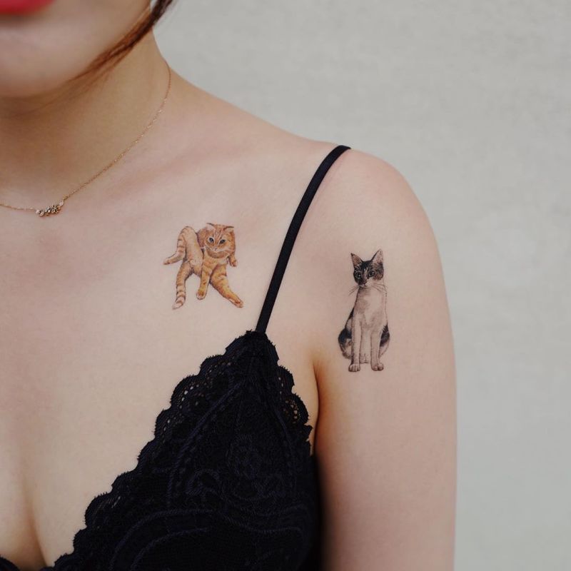 super cute cat tattoos