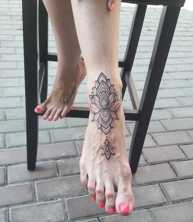 Lotus Tattoo and Piercing Studio - Tattoo by Dare . . . #tattoo #tattoos # tattooed #ink #inked #lotustattoostudio #zagrebtattoo #legtattoo # ankletattoo #lotus #lotustattoo #flower #flowertattoo | Facebook