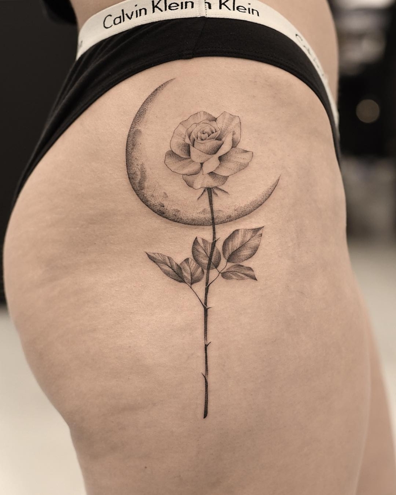 cool floral ink piece