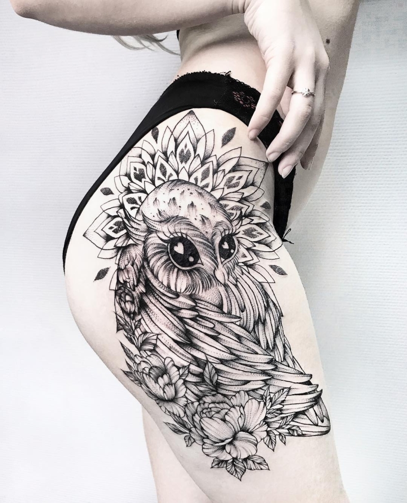 Owl Tattoo Drawing Body art Sketch Tattoo black and white owl  illustration poster vertebrate png  PNGEgg