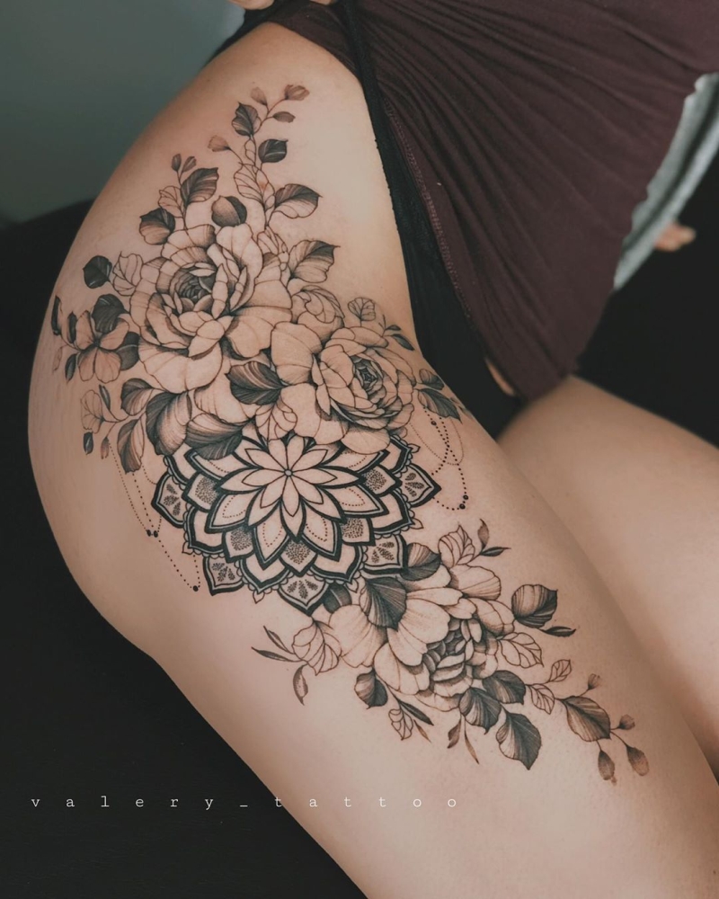 Tatuaje: Brazalete Flores y Diamante por Valery Tattoo - Tatuajes para  Mujeres