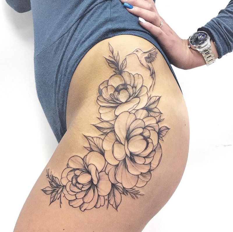 Peonies  Mens hip tattoos Waist tattoos Hip tattoo