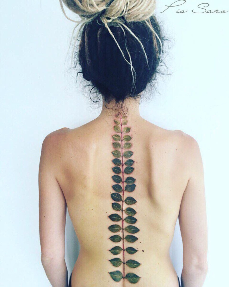 cool botanical tattoo