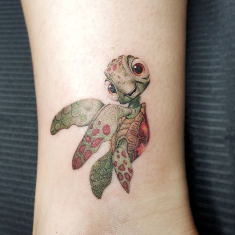 super cute baby turtle tattoo