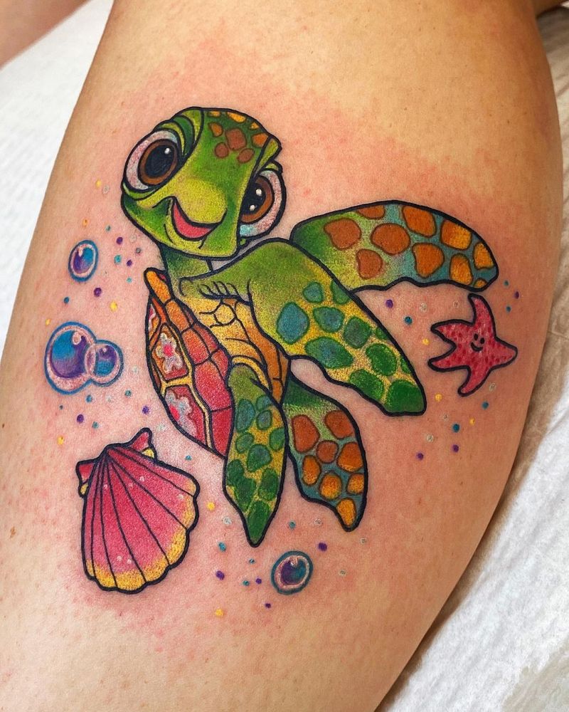 Tattoo uploaded by Jorell  Crush Finding Nemo disney disneytattoo  disneytattoos findingnemo pixar watercolor watercolortattoos  watercolortattoo seaturtletattoo seaturtle  Tattoodo