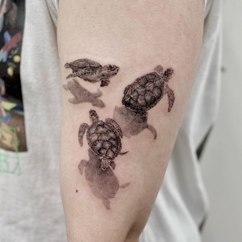 Tortoise Temporary Tattoo (Set of 3) – Small Tattoos