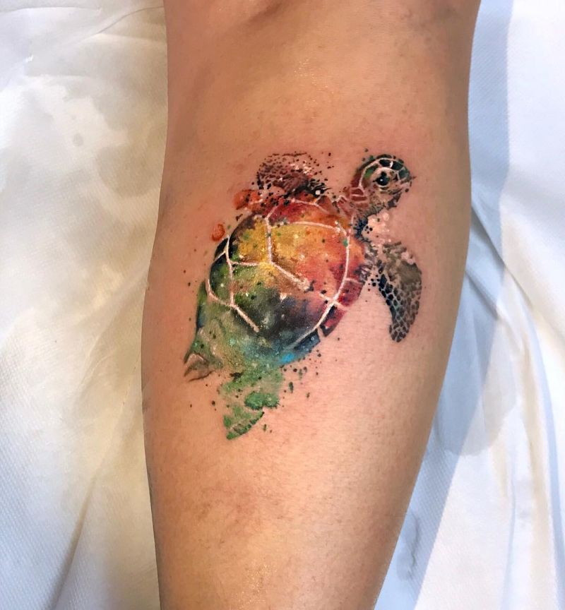 15 Best Watercolor Turtle Tattoo Designs  PetPress  Turtle tattoo  designs Turtle watercolor tattoo Turtle tattoo