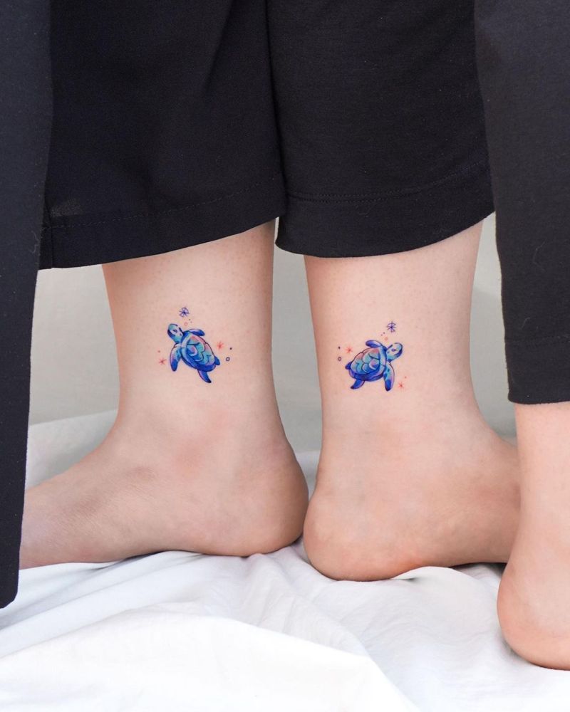 matching turtle tattoos