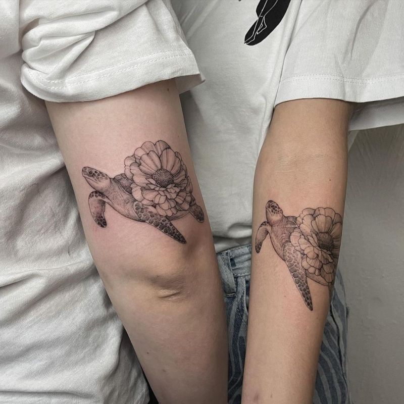 matching turtle tattoos