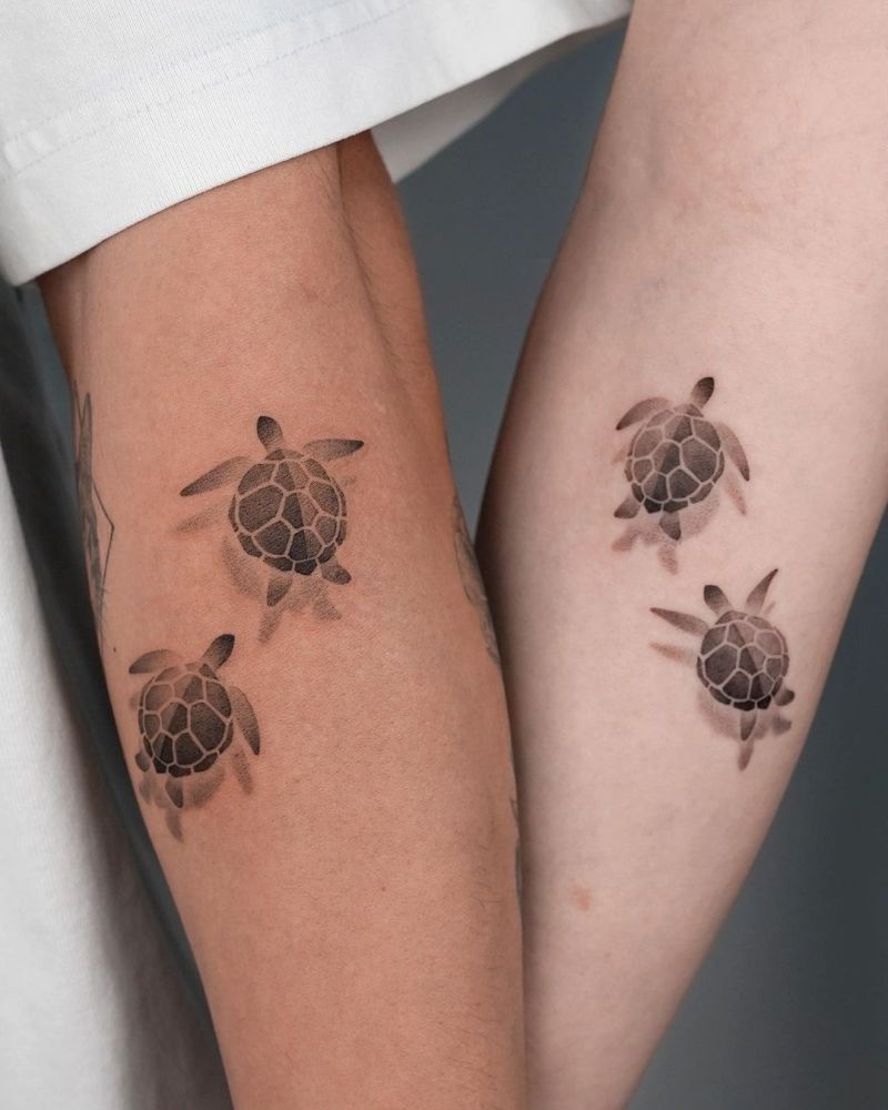 matching turtle tattoos